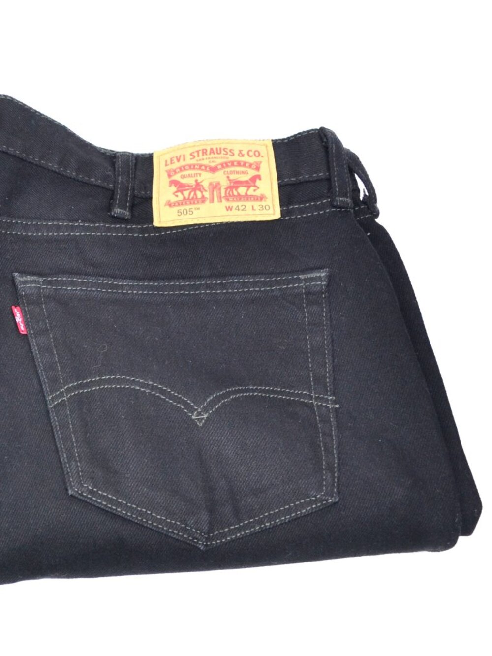 Levi's 505 Men's Size W42 L30 Black Relaxed Fit Denim Jeans